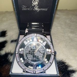 Floating Crystal Ice Trend Charles Raymond Black & Gold link Silicon Men’s Atlas